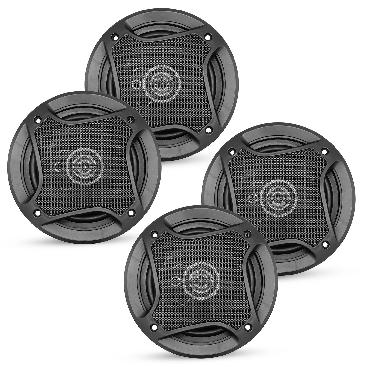 5Core Coaxial Car Door Speakers 5” 4Pcs 350W 4Ohm 2 Way Component Subwoofer Audio w Super Tweeter