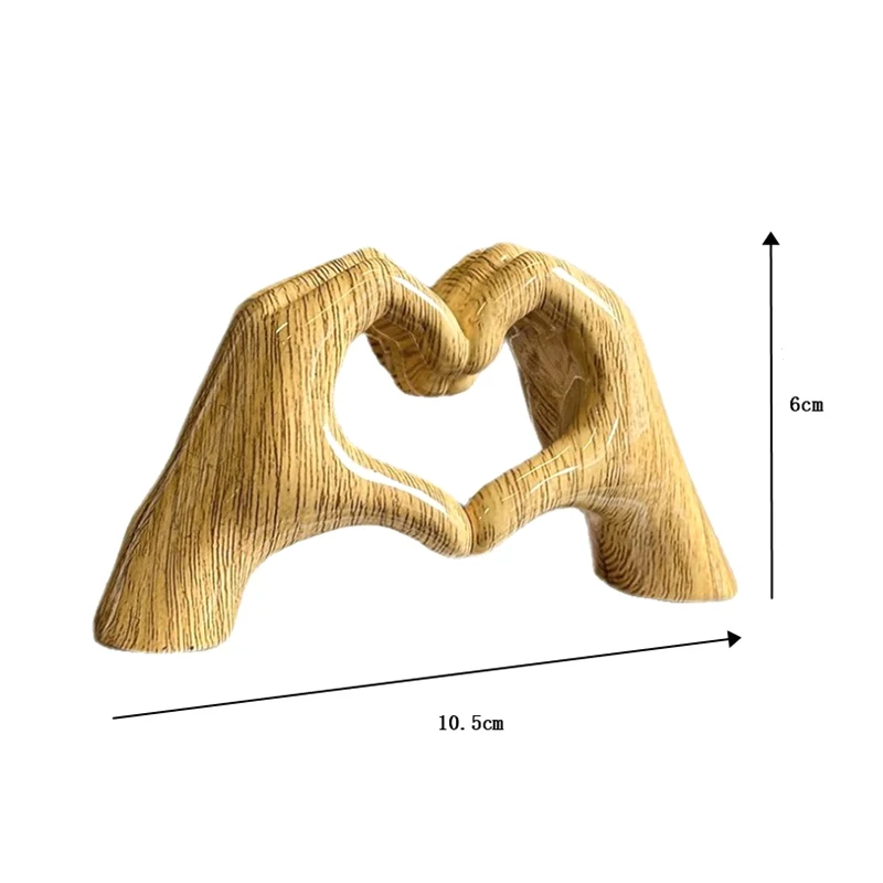 Nordic Heart Shaped Statue Creative Graffiti Resin Hand Heart Gesture Statue Home Decoration For Girlfriend Valentine Day Gift