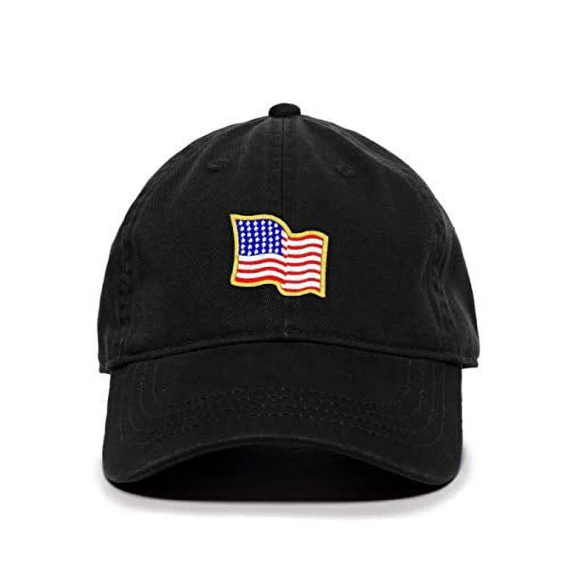 

Men's and Women's Sports Leisure Fashion Gift American Flag Baseball Hat Embroidered Adjustable Outdoor Black