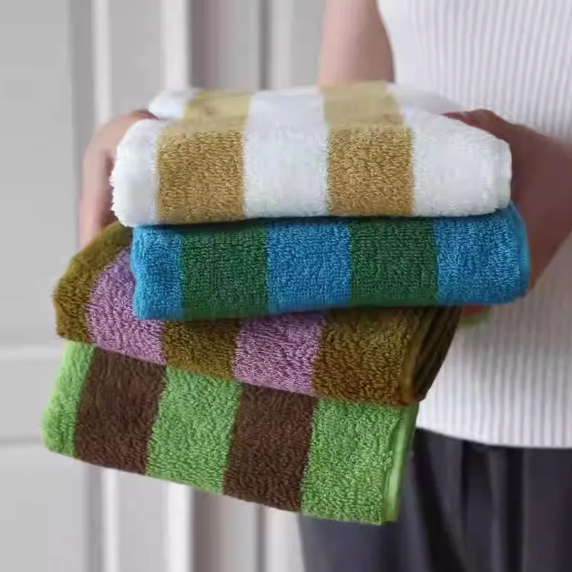 Fashion Striped Cotton Towel Soft Absorbent Adult BathTowel Face Towel Household Towels Luxurious Hotel Bath Supply Beach Towels