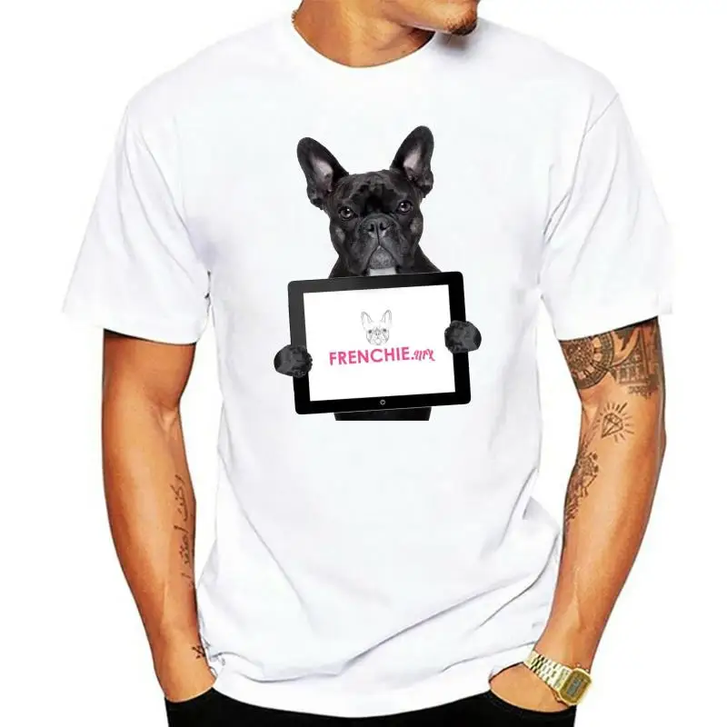 Free Shipping Mens T Shirt Bad Bulldog Frances Frenchie Puppy Dog Anime Tee Shirts Best Gift Custom Print Shirt Men Tshirt New