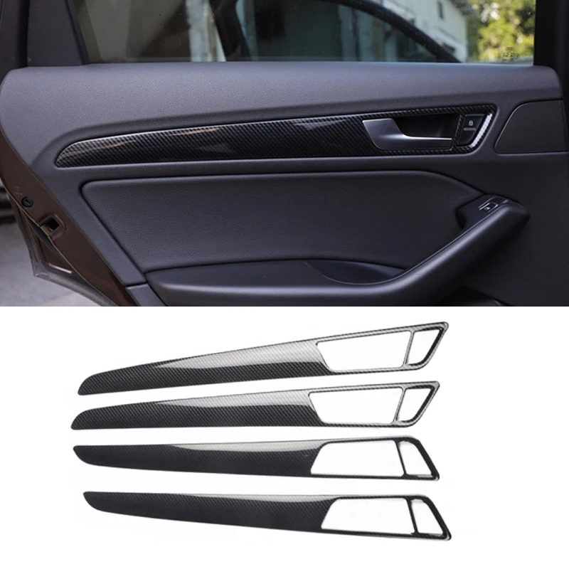 LHD RHD Car Console Armrest Gear Shift Decoration Frame Cover Trim Carbon Fiber Color Interior Accessories For Audi Q5 2010-2016