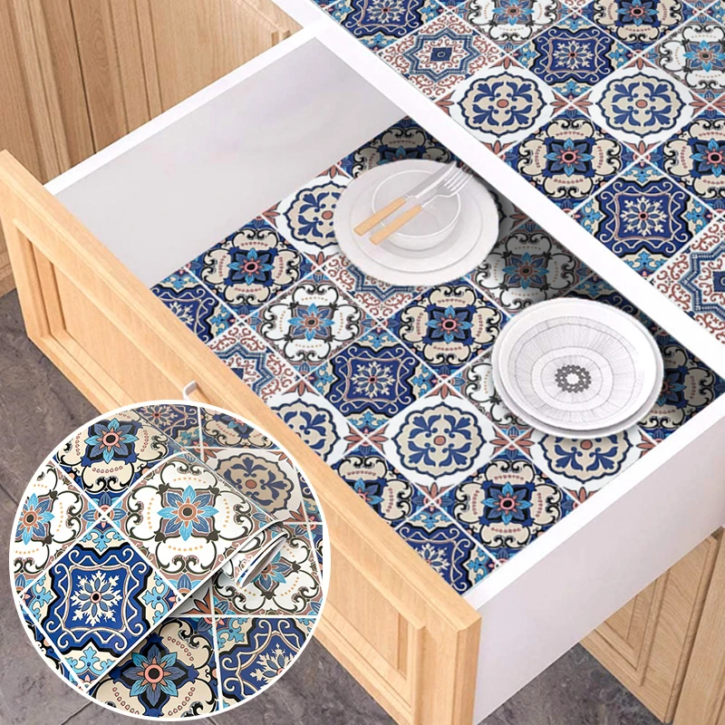 

Self‑Adhesive Antique Square Tile Wall Film Waterproof High‑Temp Resistant Anti‑Oil Easy Install Cooking Area Protection Sticker