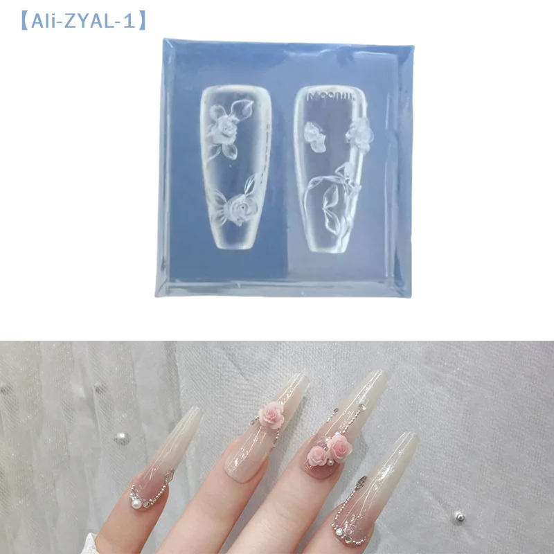 【ZYAL-1】Camelia 3D Bowknot Stampo per unghie in silicone Intaglio di fiori Piastra per timbratura Strumenti per stampi per manicure Decorazioni per nail art
