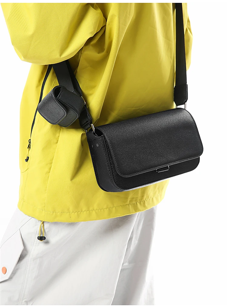 

Мужская повседневная сумка через плечо, модная брендовая маленькая квадратная сумка, сумка для телефона, нейтральная стильная сумка для отдыха, маленькая сумка.