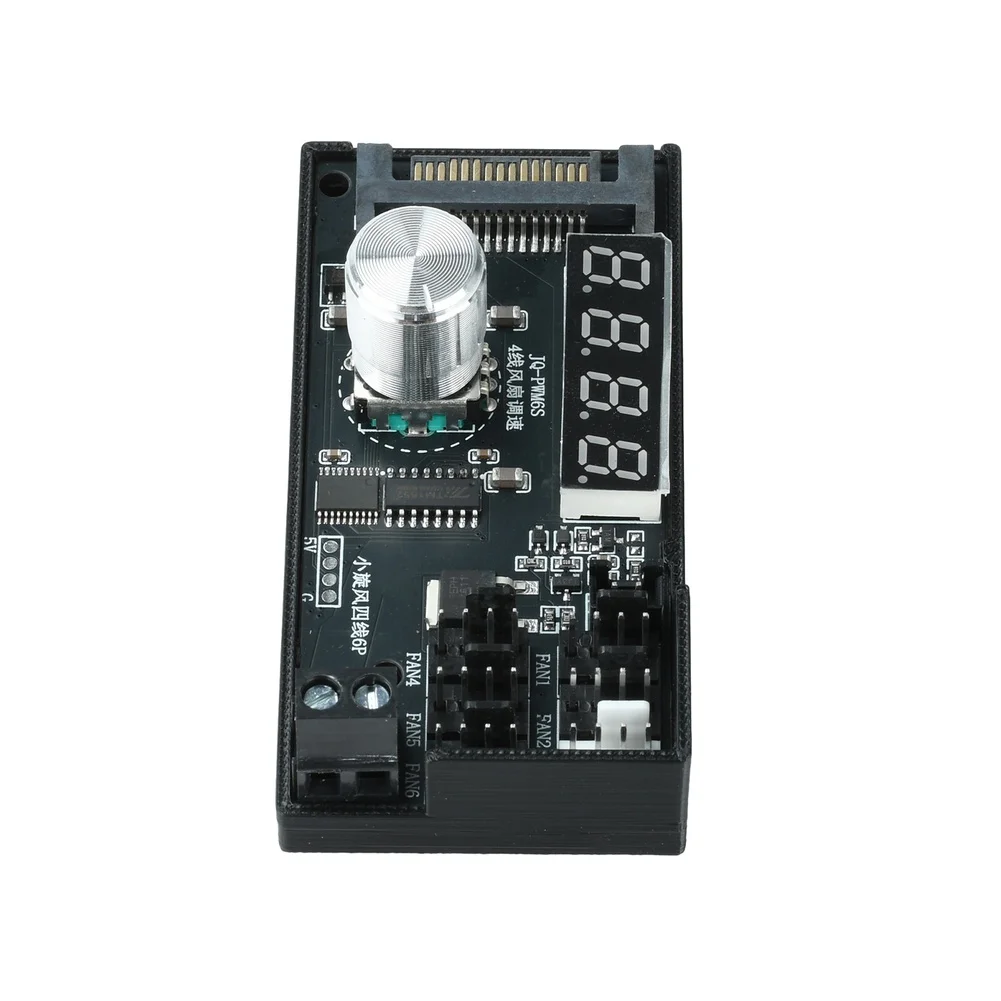Silent Operation Cooling Controller 6 Channel Fan Controller Fan Control System Stepless Control Mode Real Time Display