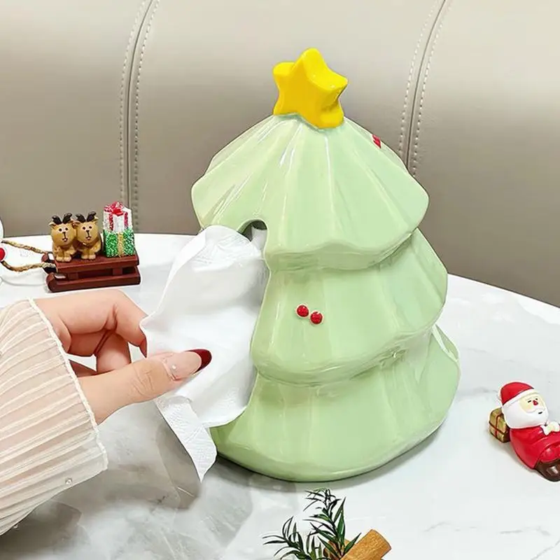 

Christmas Tree Napkin Holder Modern Napkin Ceramic Box Holder Stylish Modern Tissue Box Holder Sturdy Facial Paper Holder For