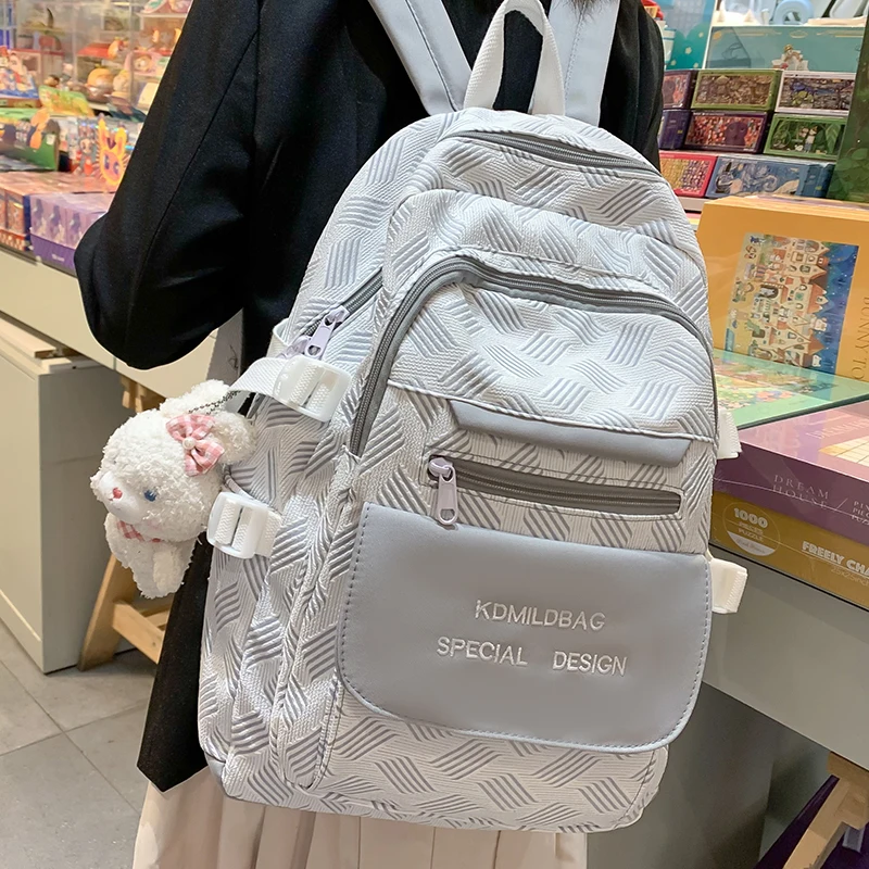 Британский рюкзак большой вместимости, скандинавский минималистичный модный стиль, персонализированный креативный полосатый легкий дорожный рюкзак на молнии