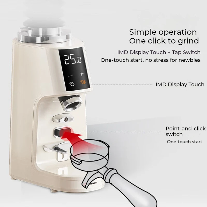 مطحنة القهوة الكهربائية 64 مللي متر لدغ مسطح مطحنة حبوب البن ماكينة الطحن مع 100 التروس قابل للتعديل إعداد طحن دقيق