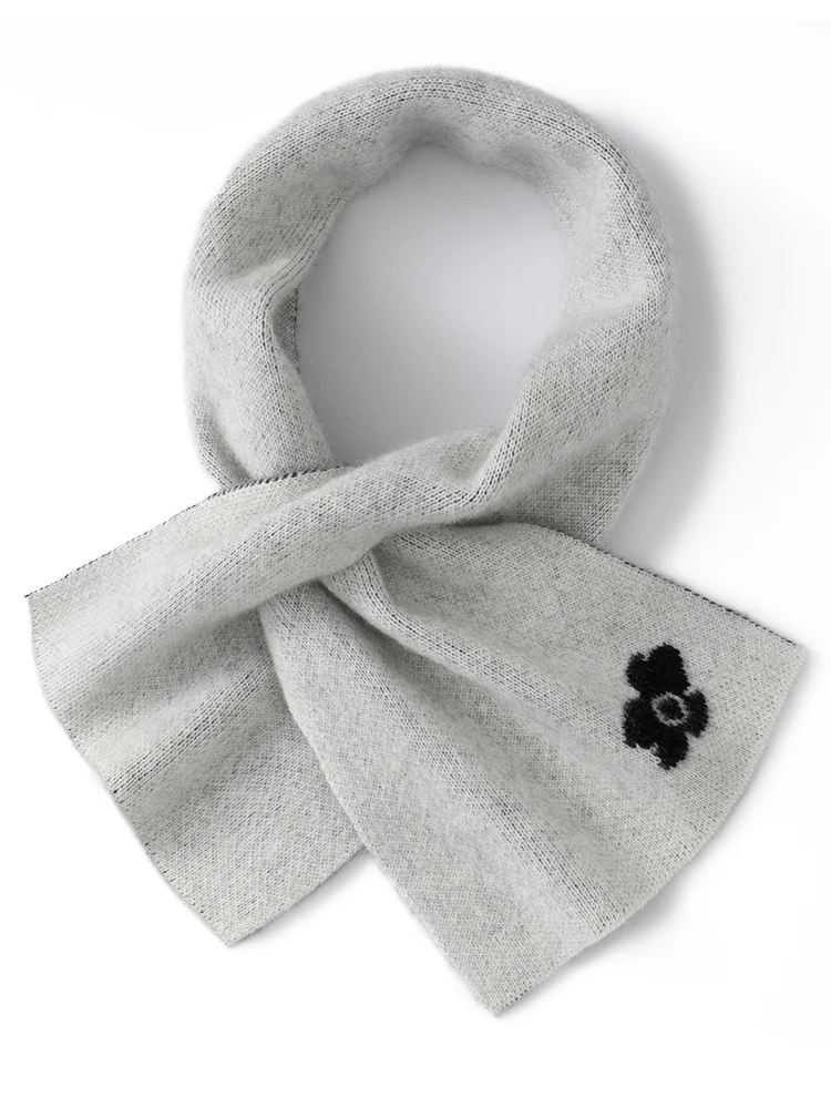 

TLOML New Women's 100% Cashmere Scarf Little Flower Multi-Color Autumn Winter Soft Warm Cashmere Knitted Scarf Fashion Comfy Top