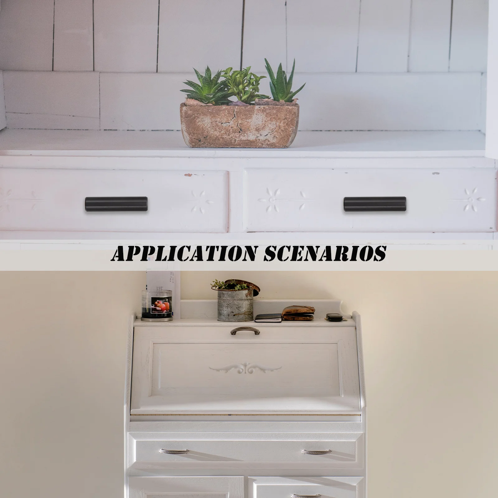 

5Pcs Cabinet Pull Handles Premium Material Retro Style Black Finish for Drawer Wardrobe Dresser Decor Drawer Pulls