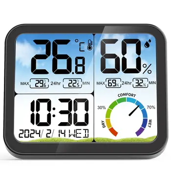 LCD digital temperature humidity meter large screen home thermometer hygrometer sensor moisture meter monitor weather station