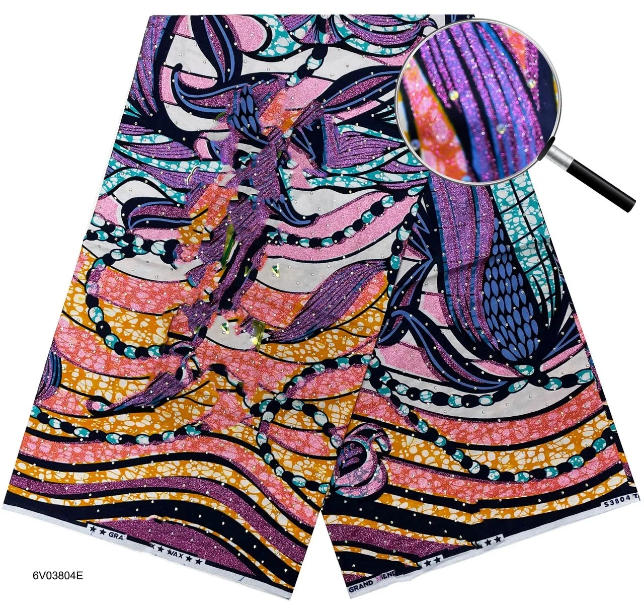 2026 New Style Nigeria Stonk Golden- Wax Print Fabric High Quality African Wax Fabric for Patchwork, Clothing & DIY" TT6 view 5