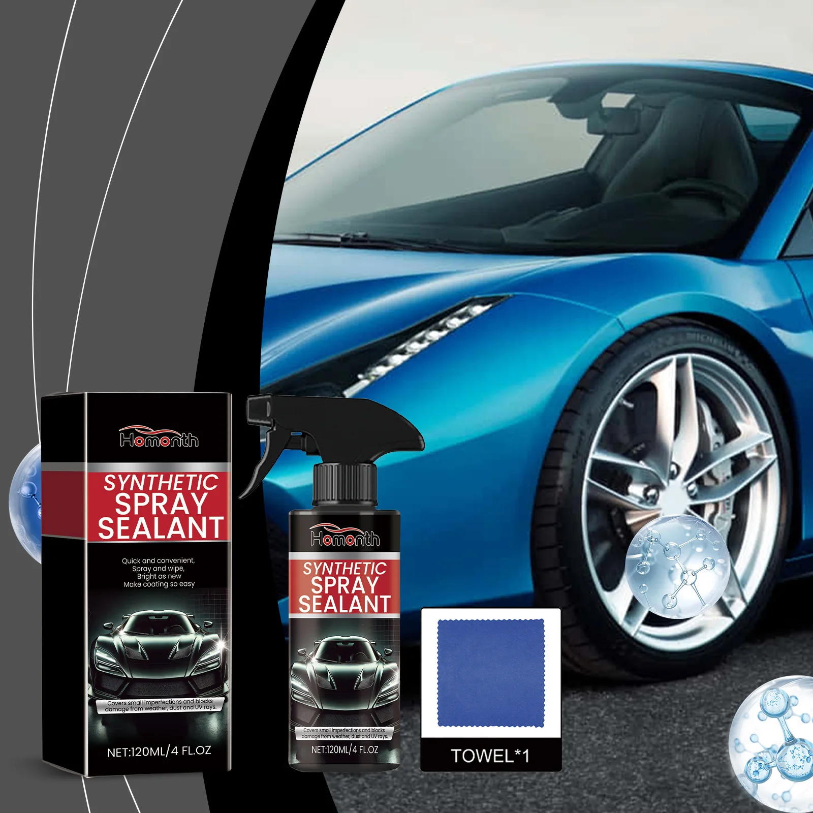 

Nano Car Coating Spray - Quick Paint Protectant with Hydrophobic Layer, Helps Shield Against Water, Dirt & UV Damage