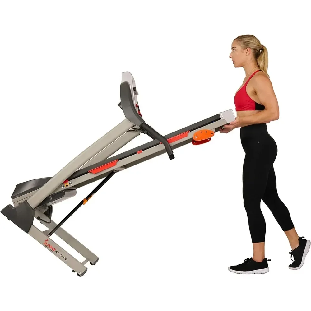 Premium Folding Adjustable Incline Treadmill with Digital Monitor, Pulse Sensors, One-Touch Speed Buttons, Shock Absorption