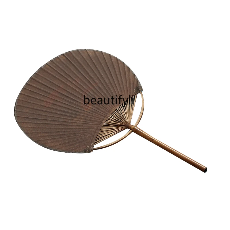 

LBX Large Paint Circular Fan Hand-Woven Bamboo Fan All Bamboo Old-Fashioned Artistic Cool Decoration Summer Fan