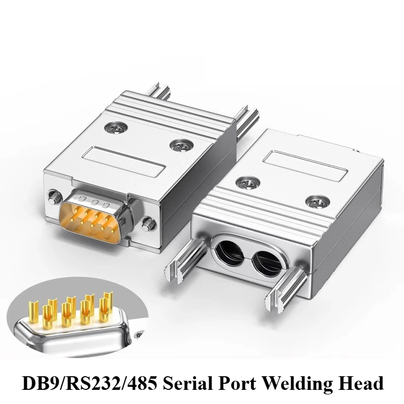 

DB9 Двойное выпускное отверстие, разъем 9-контактный разъем последовательного порта Двойное отверстие RS232 485 Мужская головка Женская головка 9-контактный разъем 2 отверстия