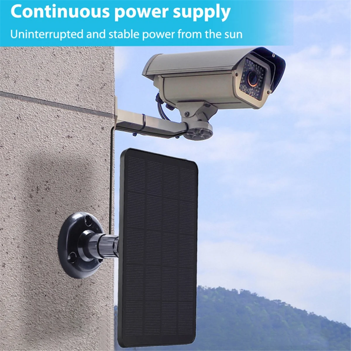 Panel Solar de 4W y 5V para cámara de seguridad, cargador Solar impermeable IP65 con soporte de 360 grados