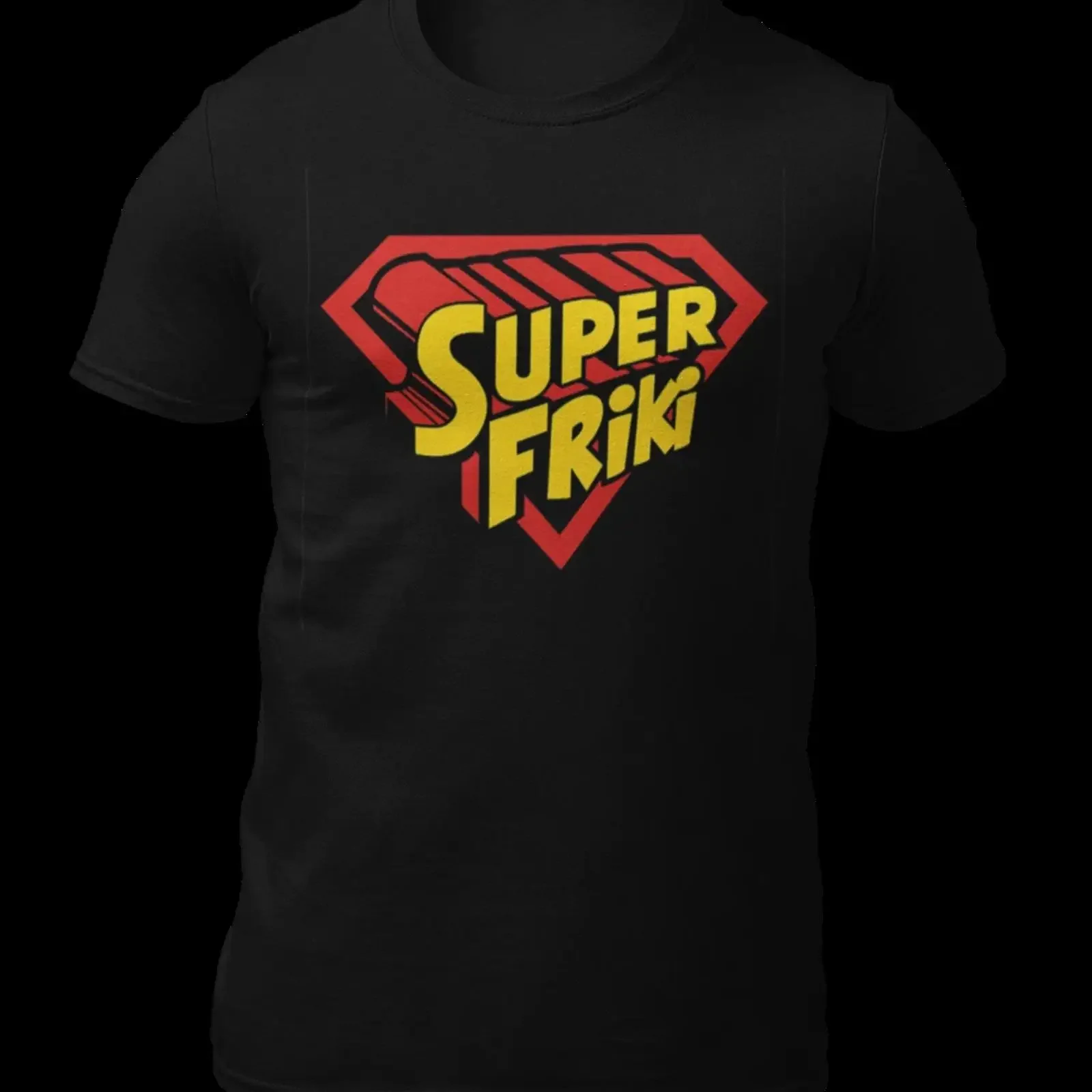 CAMISETA SUPER FRIKI T-SHIRT vintage Lavada, Ropa de Diseñador, Casual, Unisex, Versátil, Transpirable, Top para Uso Diario