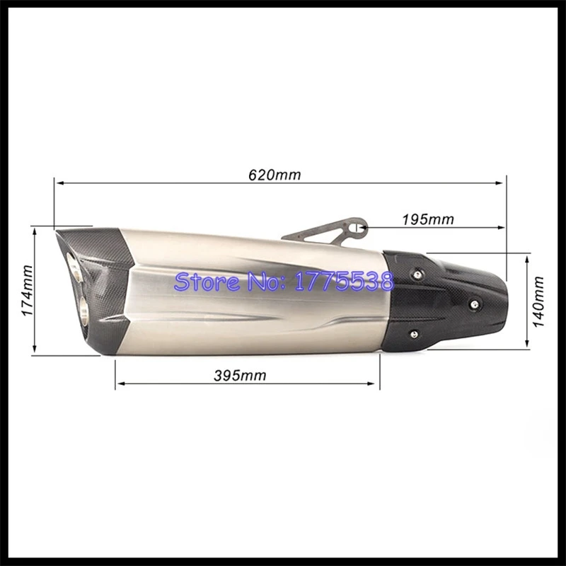 Inlet 51mm Universal Motorcycle Exhaust Muffler Escape Moto Large Dsplacement for S1000RR F750GS F850GS R1200GS ZX-10R TMAX530