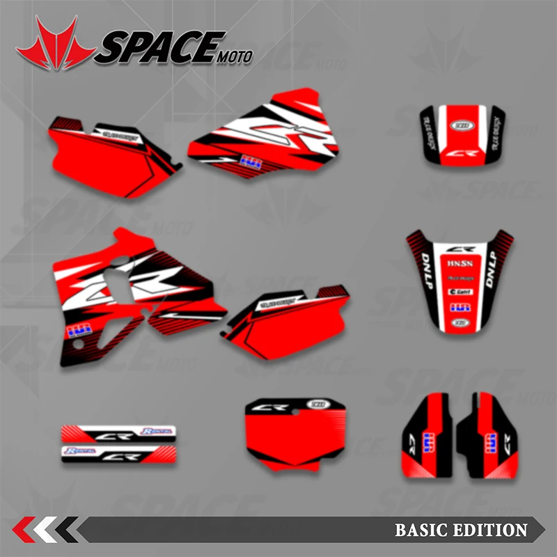 

SPACE Full Graphics Decals Stickers Motorcycle Background Custom Number For HONDA CR 80 CR80 1996 1997 1998 1999 2000 2001 2002