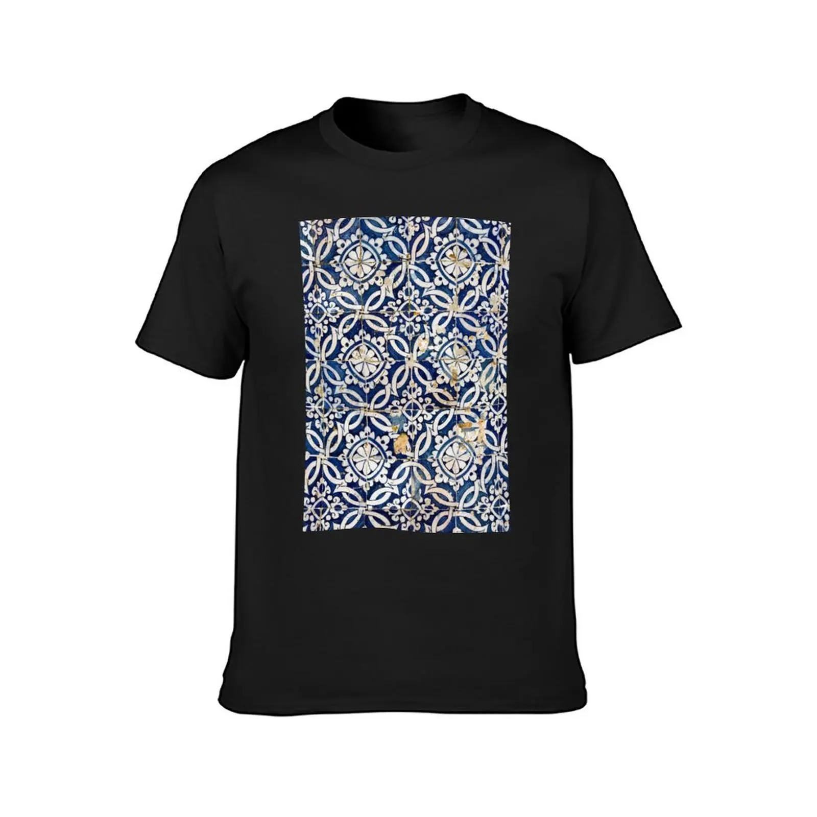 Portuguese glazed tiles T-Shirt blacks oversizeds plus size tops funnys mens champion t shirts