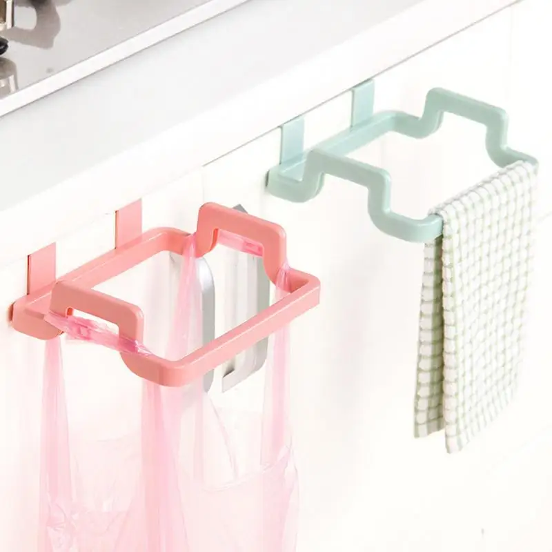 Kitchen Trash Cloth Hanger Reasonable Plastic Garbage Bag Rack Portable Hanging Trash Can Waste Bin Garbage Bag Holder Gadgets