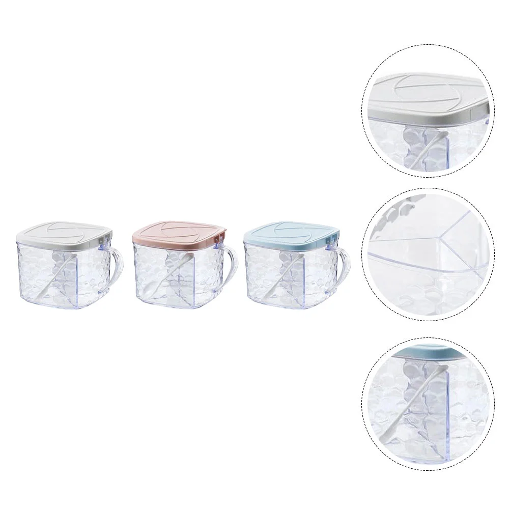 

3 Pcs Seasoning Containers Condiment Dispenser Multi-function Spice Jar Plastic Kitchen Jars