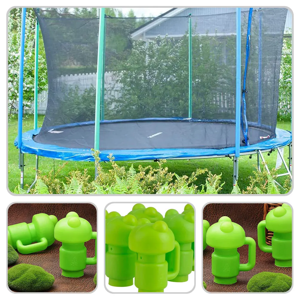 

1 set 1 Set Small Trampoline Rod Caps Wear-Resistant Durable Plastic Parts Enclosure Pole Cover Protector Green Frog End Caps