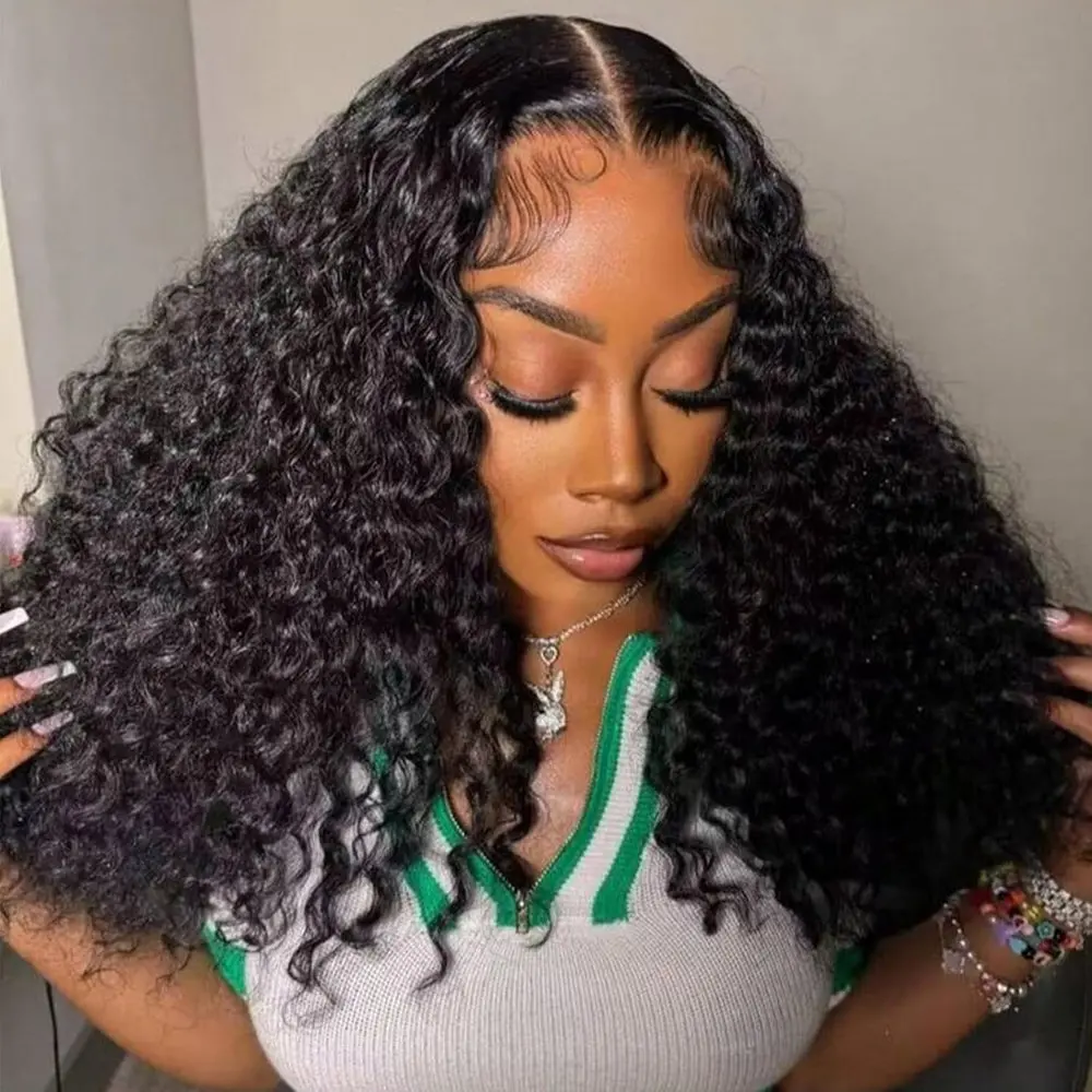 16 Inch Bob Wig Human Hair 13x4 Frontal Lace Wig 250% Density HD Lace Front Wigs Human Hair Pre Plucked Short Bob Wigs for Women Real Human Hair Curly Natural Black view 5
