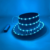 New Colorful Changeable Luminous LED Hats Cosplay Performance Costumes Accessory Hat Cap Remote Bluetooth Control Neon Glow Hat