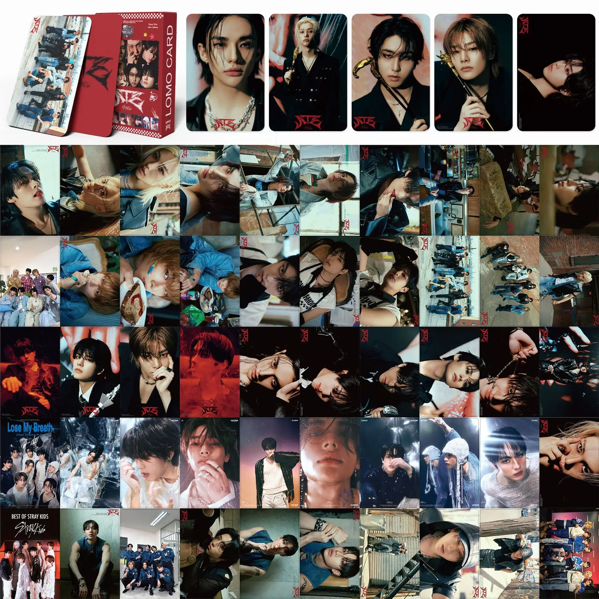 KPOP 55 pièces marchandises StrayKids, cartes Lomo, nouvel album ATE, marchandise de célébrités, collection Felix, collecte de petites cartes, co