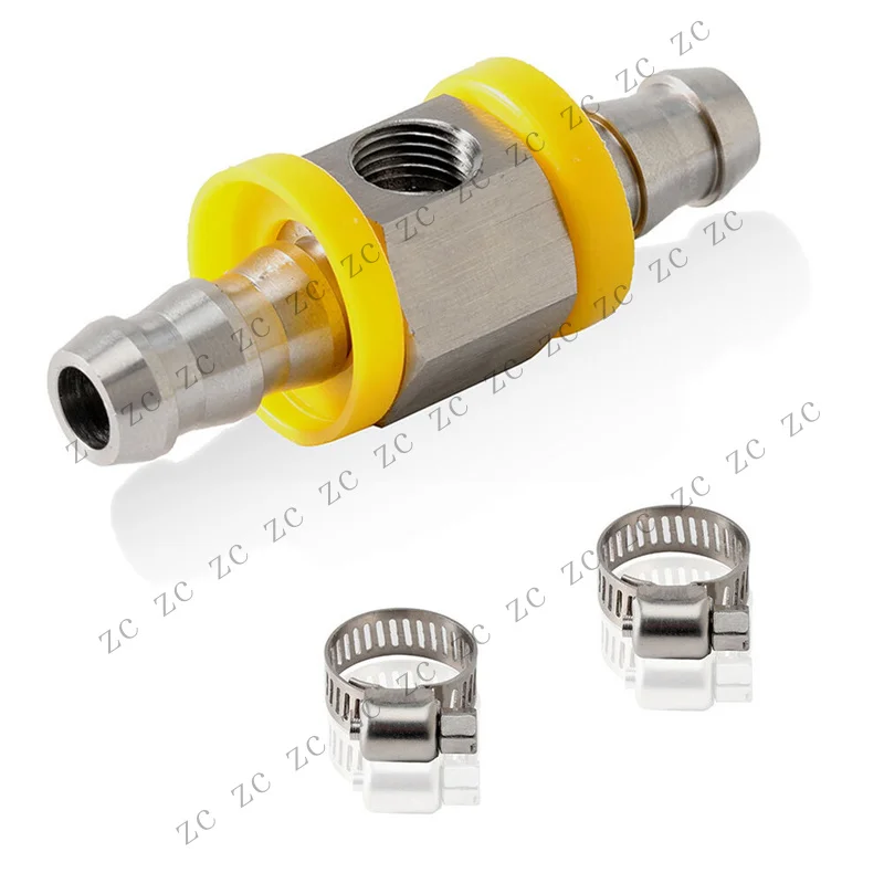 S+ for 3/8  Fuel Line Fuel Pressure Gauge Sensor T-Fitting Adapter 1/8-27 NPT
