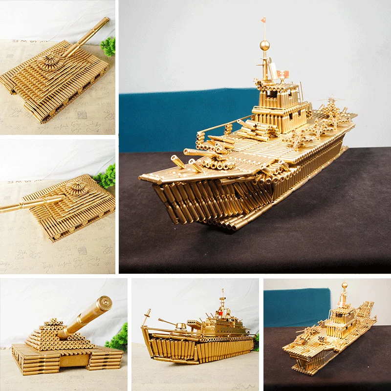 Simulation, zinc alloy, bullet shells, tanks, warships, aircraft carriers, handicraft models, ornaments, home furnishings