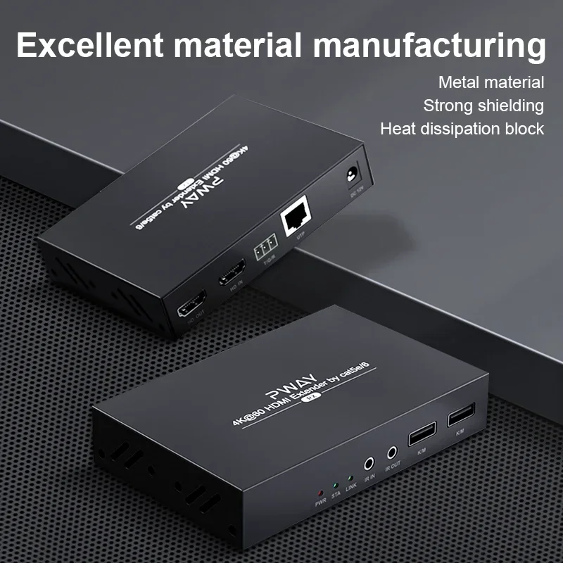 No delay 4K 100m HDMI Extender for Family meeting Game live Display expansion Over Cat5/6 HDCP2.2 Ethernet IEEE-568B connection