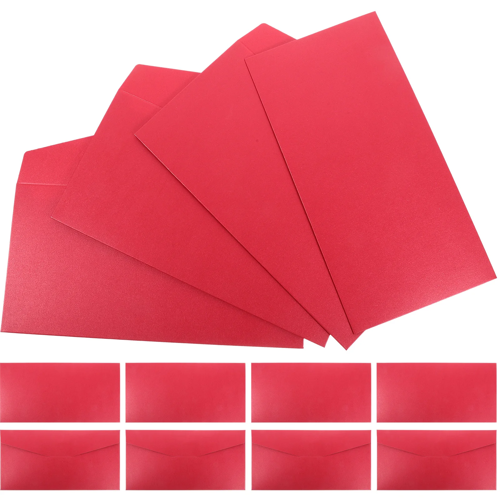 

25pcs Red Envelopes 11x22cm Paper Smooth Texture Greeting Cards Invitations Thank You Notes Party Supply Wedding