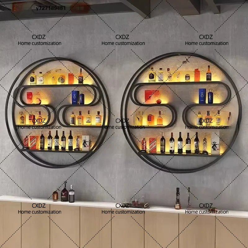 XX  Restaurant Storage Bar Cabinet Display Buffet Wall Luxury  Bar Cabinet Led Commercial Gabinete Drinking Bar Furniture
