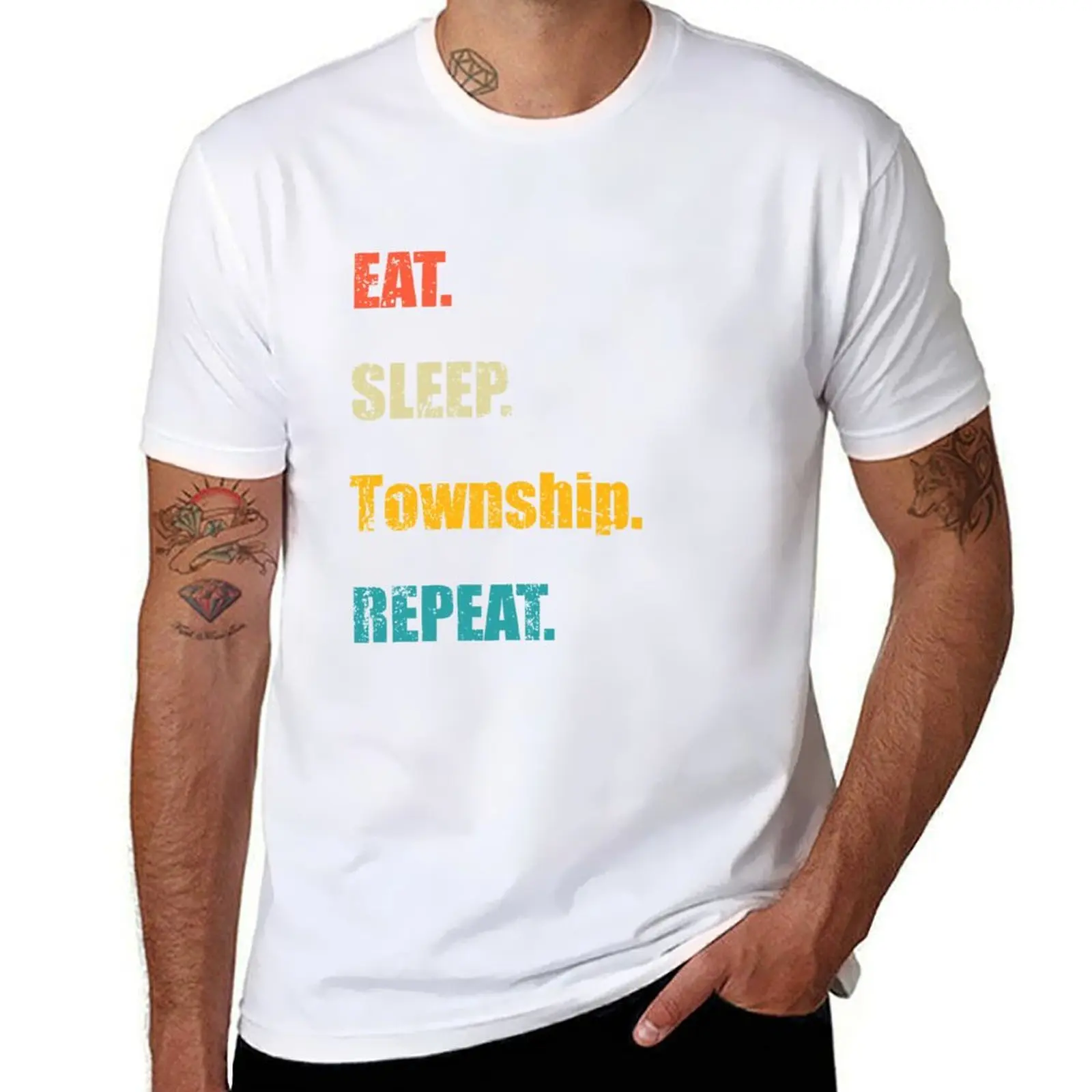

Eat sleep Township repeat T-Shirt graphic t shirts for man black cotton t-shirt plain for man package T-Shirt