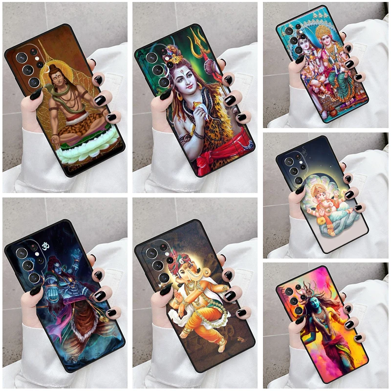 Phone Case For Samsung Galaxy S24 S23 S21fe S22 Ultra Plus Note 10 20 S8 S9 S10 Cover God Diety Hindu Ganesha Shiva