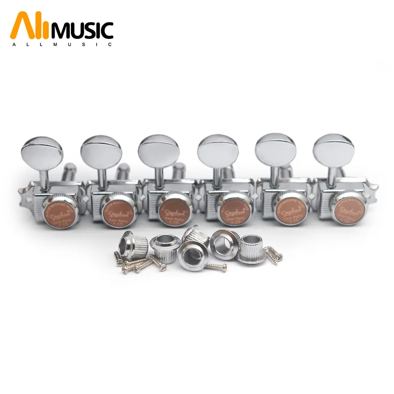 

SAPHUE 6 Inline 1:15 Guitar Lock String Tuners Vintage Guitar Locking Tuning Pegs Machine Heads for Electric or Acoustic Guitar