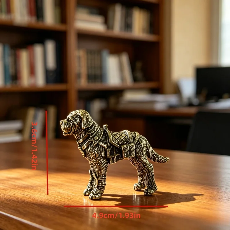 1/2 Piece Set of Brass Dog Figurines, Vintage Cultural and Creative Crafts, Halloween and Christmas Gifts - view 5