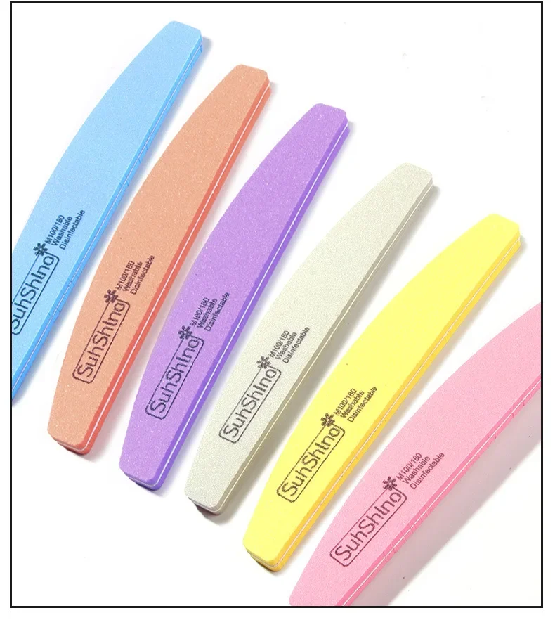

10pcs Double-sided Nail File Blocks Colorful Sponge Nail Polish Buffing Sanding Buffer Strips Polishing Pedicure Manicure Tools