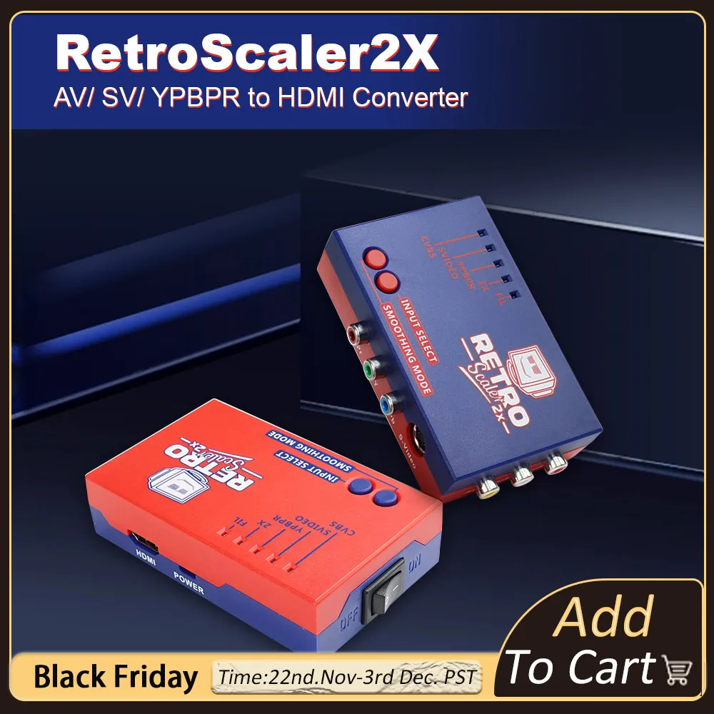 RetroScaler2X A/V To HDMI-Compatible Converter For SEGA Dreamcast/Saturn Line Doubler 2X For N64/PS2 Retro Game Console NES