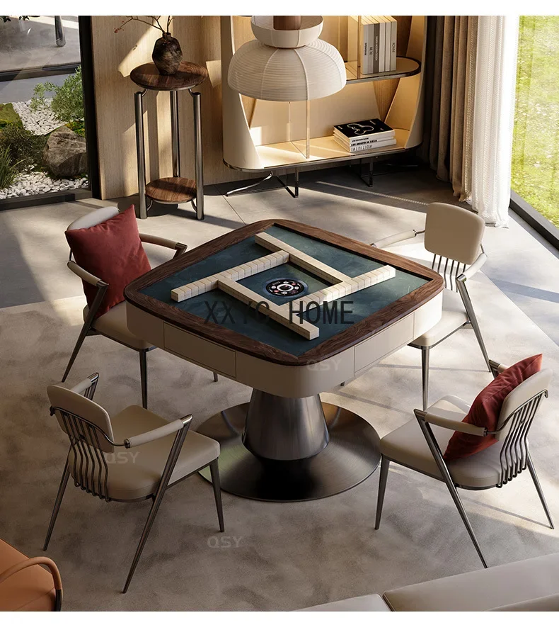 Table Walnut Automatic Electric Mahjong Table Dining Table Household Multi-Functional Solid Wood Mahjong Machine