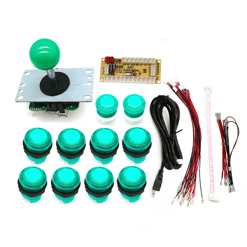 Arcade DIY LED Kit With Zero Delay USB Encoder To PC Raspberry Pi 8 Way SANWA Style Joystick + 5V Ligh Illuminated Push Buttons