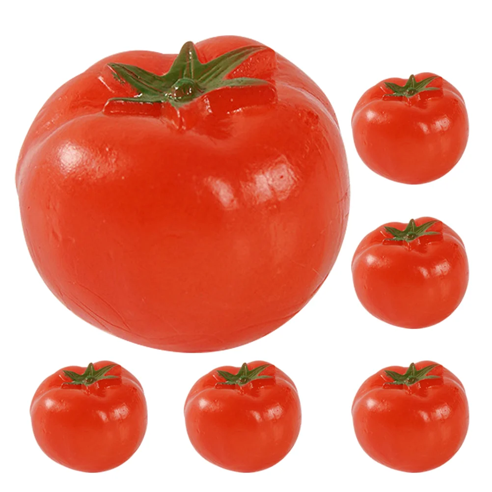 6pcs Mini Artificial Pvc Cherry Tomato Props Fake Fruit Model Fake Cherry Tomato Decoration Artificial Fruits For Decoration Lif