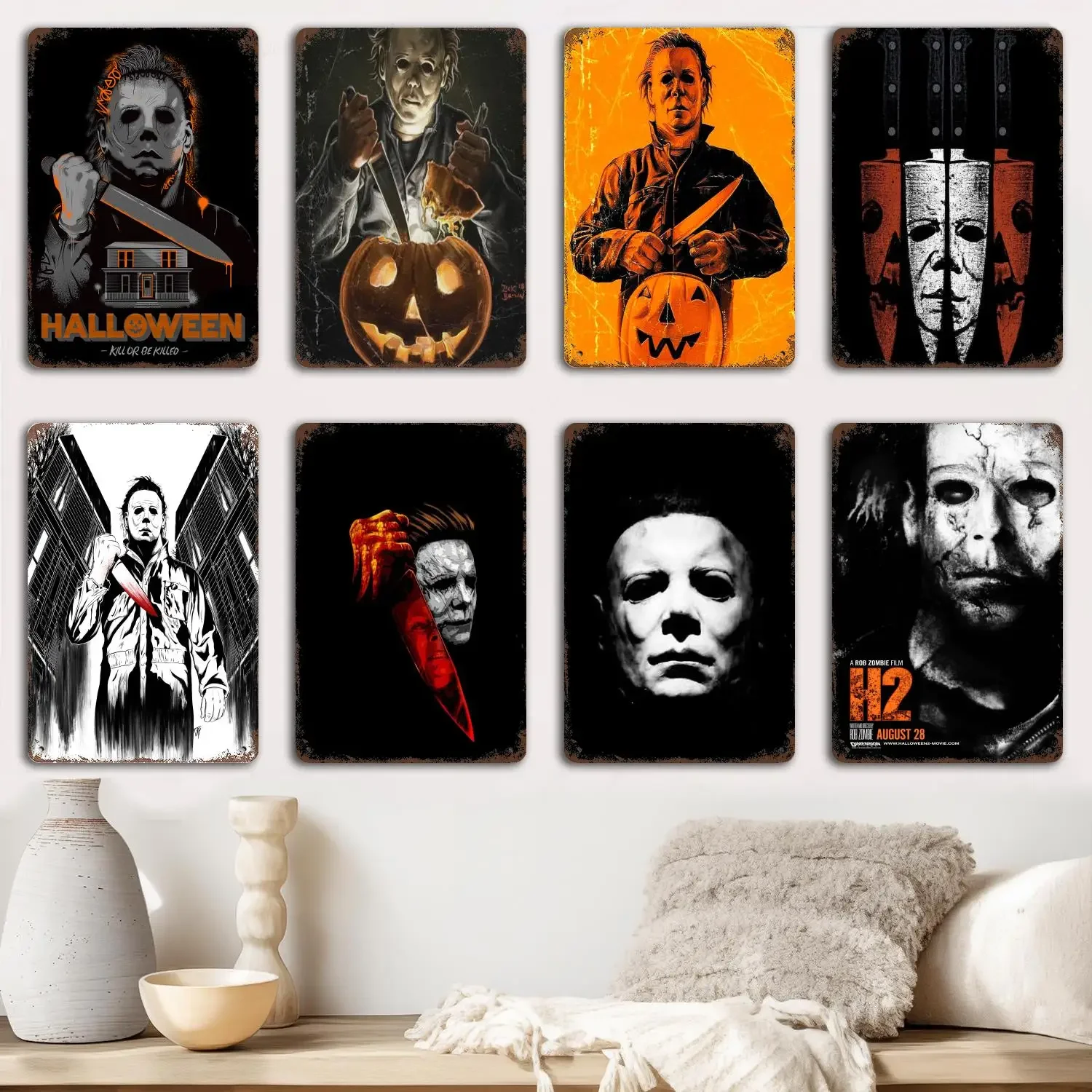 Michael Myers Metal Signs wall decor Vintage Tin Signs Captain Metal Poster Decor for Bar Pub Club Wall Decoration