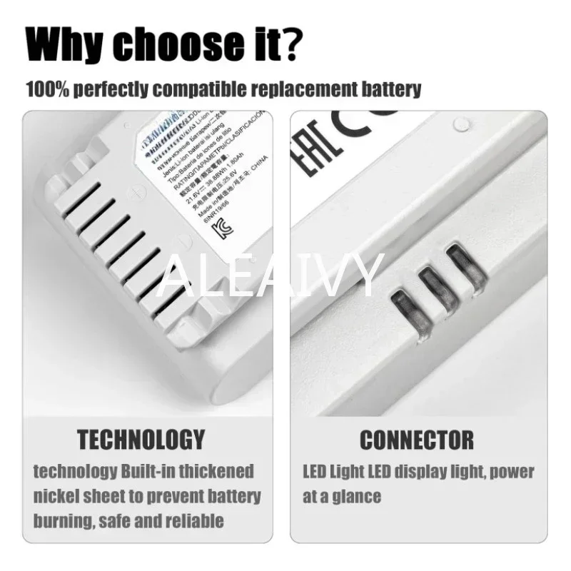 بطارية بديلة VCA-SBT90E بيضاء للمكنسة الكهربائية للحيوانات الأليفة Samsung JET70 VS15T7032P4 متوافقة مع معدات العناية بالحيوانات الأليفة #5