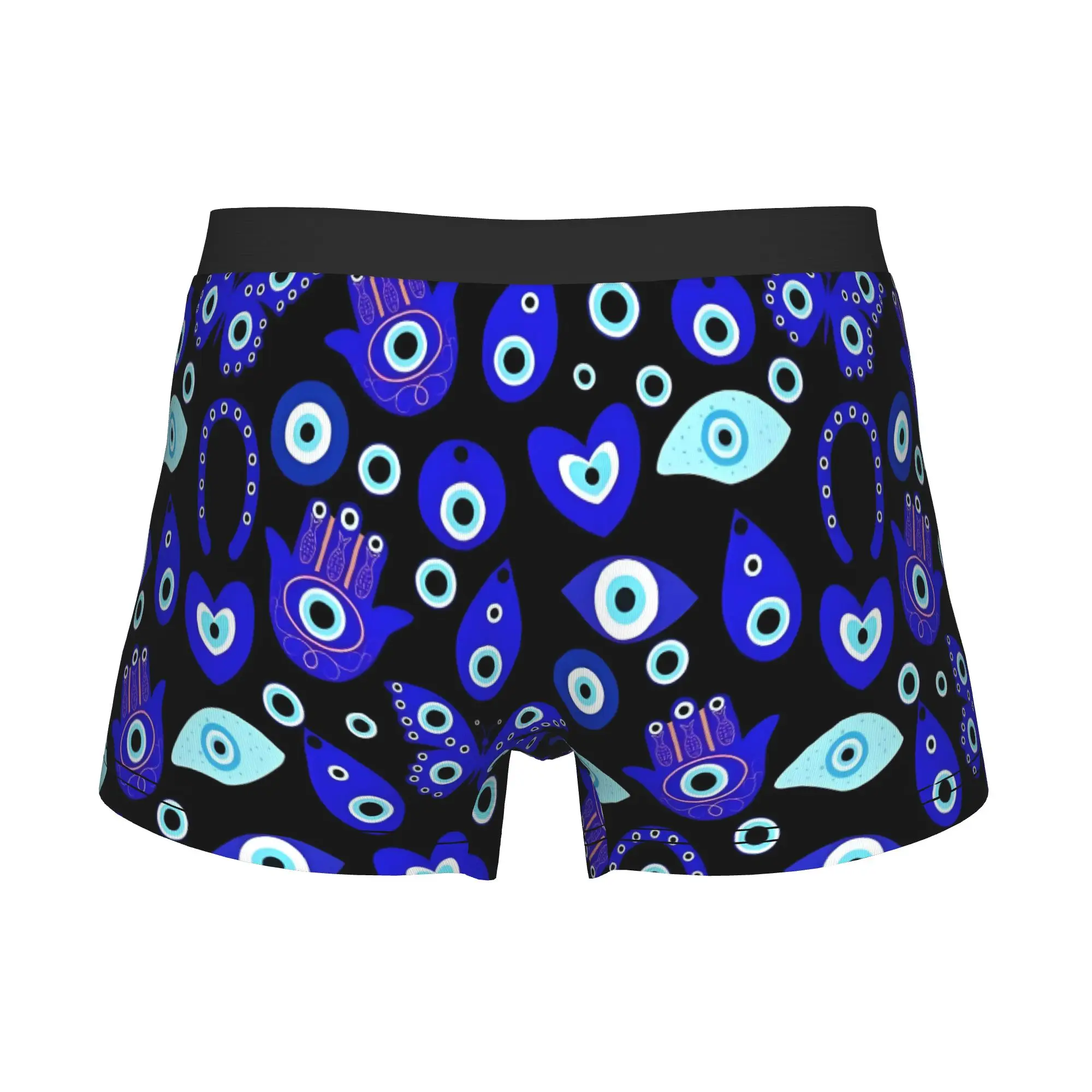 Black Base Evil Eye Boxers Shorts Mens Butterfly Heart Briefs Underwear Funny Underpants