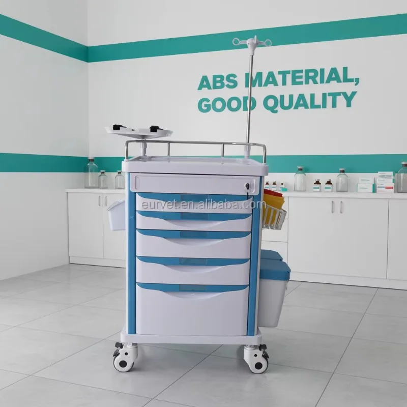 Professional Vet Medicine Trolley - Multi-Function Veterinary Medical Cart with Wheels